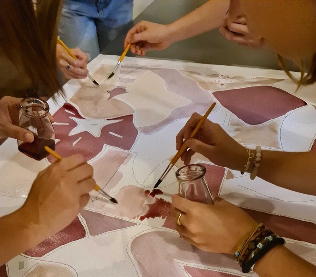 Atelier créatif de peinture au vin